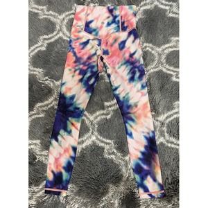 ATHLETA Coral Elation Tie Dye 7/8 Tight Leggings Workout Yoga Pants Size XXS
